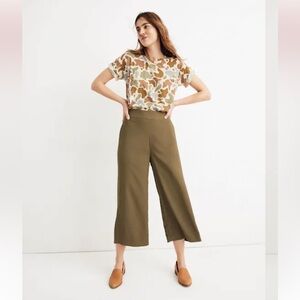 Madewell Huston Pull On Crop Pants size L in Kale